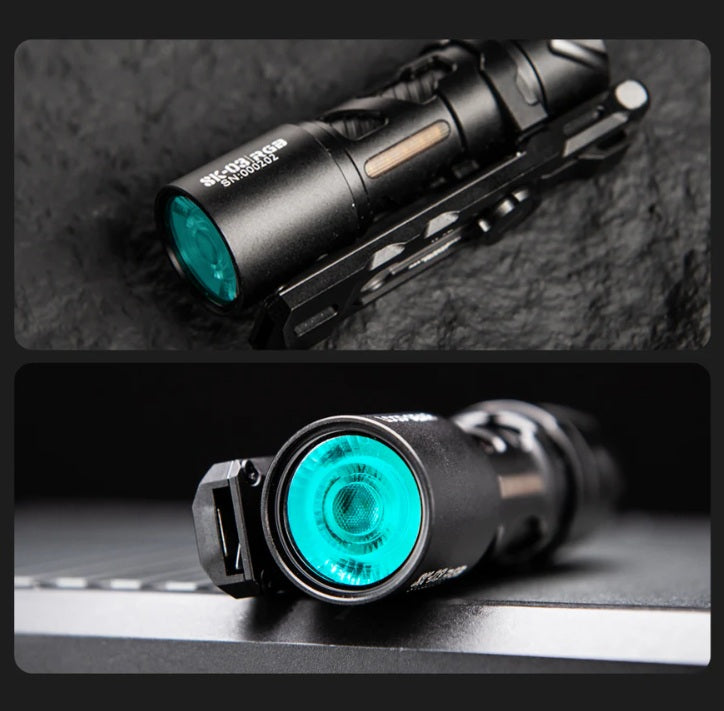 LOOP GEAR SK03 RGB EDC Flashlight with reflector.