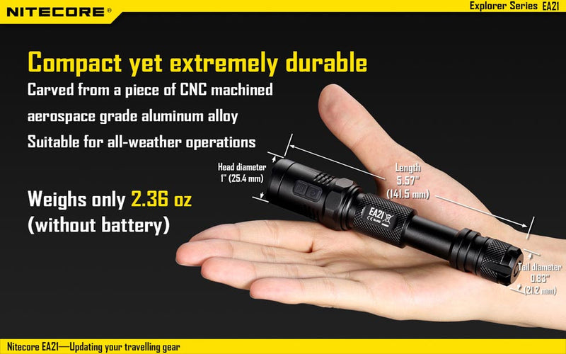 Nitecore EA21 has compact yet extremely durable.