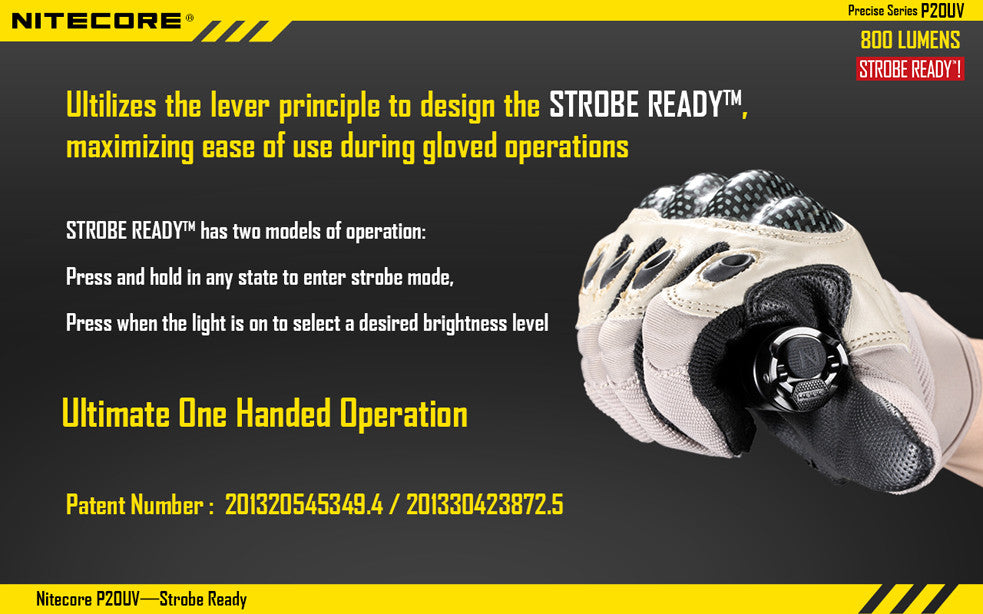 Nitecore P20UV CREE XM-L2 LED Flashlight - 800 Lumens  Runs on 2 x CR123A or 1 x 18650 Battery