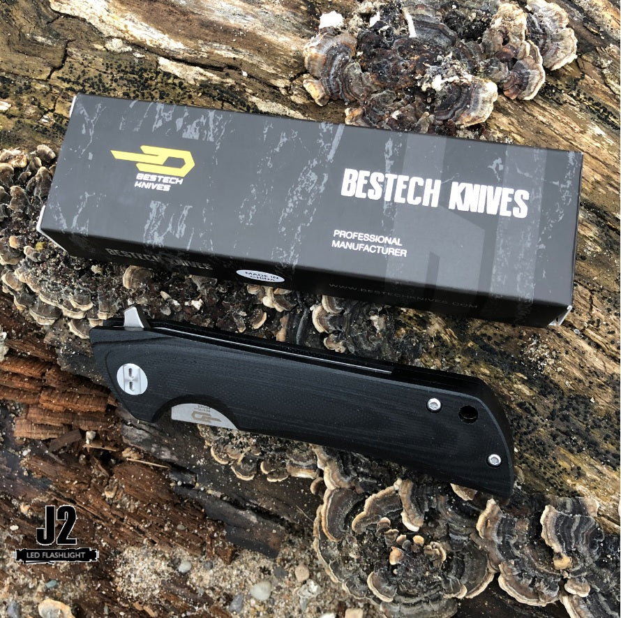 Bestech Paladin Black G10 Folder, D2 Steel, BTKG13A1