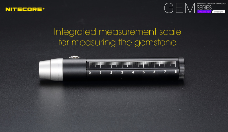Nitecore GEM series has an integrated measurement scale for measuring the gemstone.