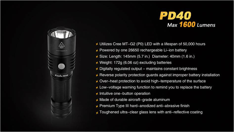 fenix flashlight button replacement Fenix PD40 LED Flashlight