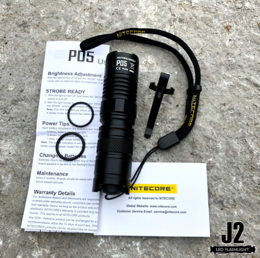 Nitecore P05 460 Lumen Compact LED Self-Defense Flashlight with instant strobe access.