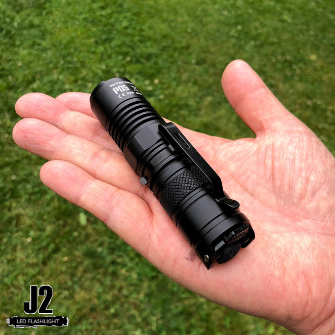 Nitecore P05 460 Lumen Compact LED Self-Defense Flashlight with instant strobe access.