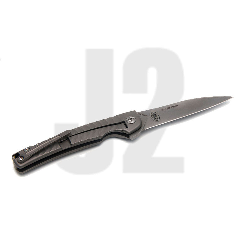 Kizer Cutlery Splinter Framelock Knife Titanium Handles Plain Edge Ki3457A1