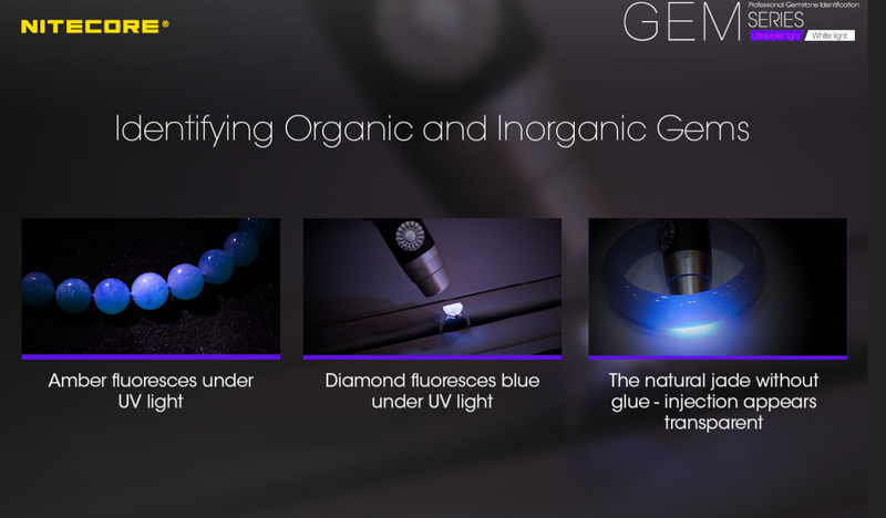 Nitecore GEM series identifying organic and inorganic gems.