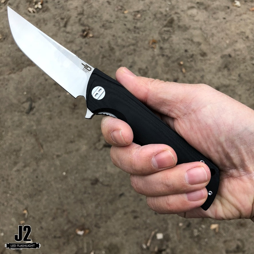 Bestech Paladin Black G10 Folder, D2 Steel, BTKG13A1
