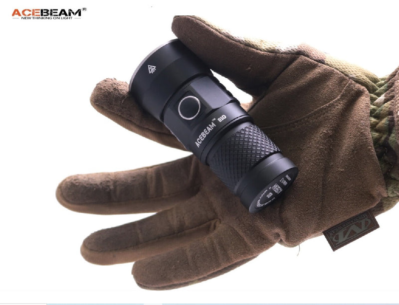 Acebeam E10 EDC led flashlight in a hand
