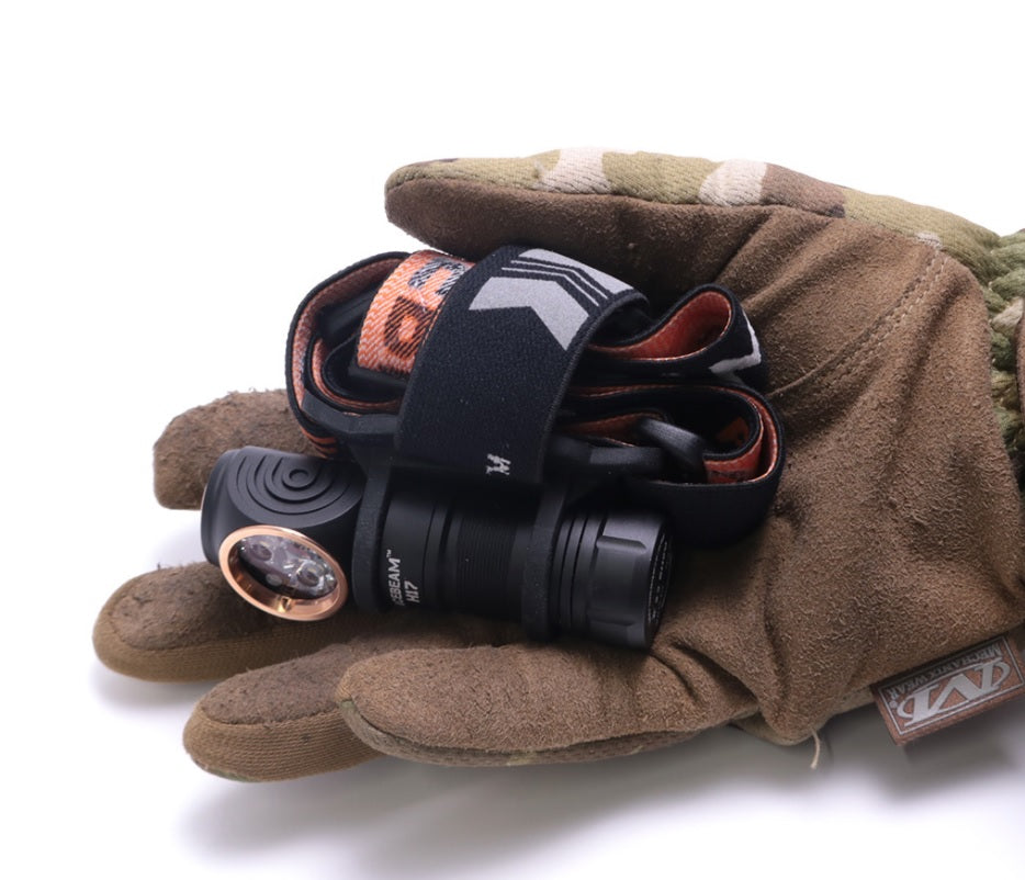 Acebeam Multiple LED Choices Maximum Versatility headlamp in a glove