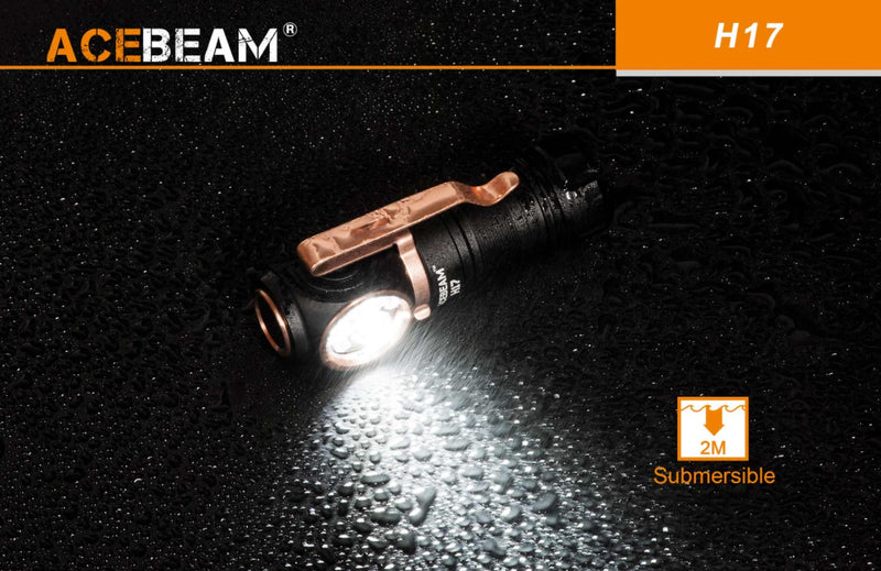 Acebeam H17 Compact Rechargeable Headlamp using a 18350 Li Ion Battery - 2000 lumens