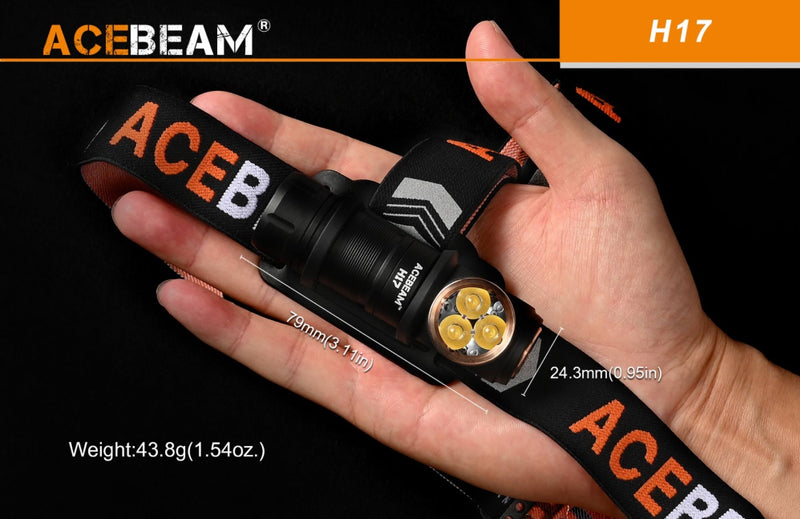 Acebeam Multiple LED Choices Maximum Versatility headlamp with head band