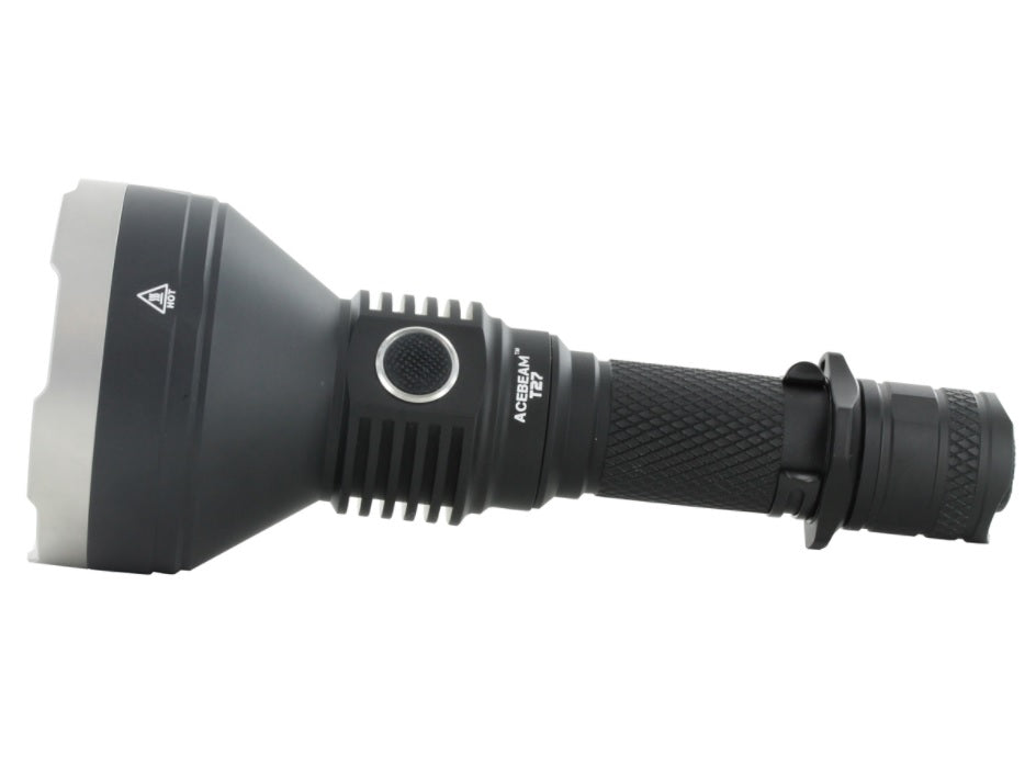 Acebeam T27 ultra long range LED flashlight with a beam that reaches over 3800 Feet