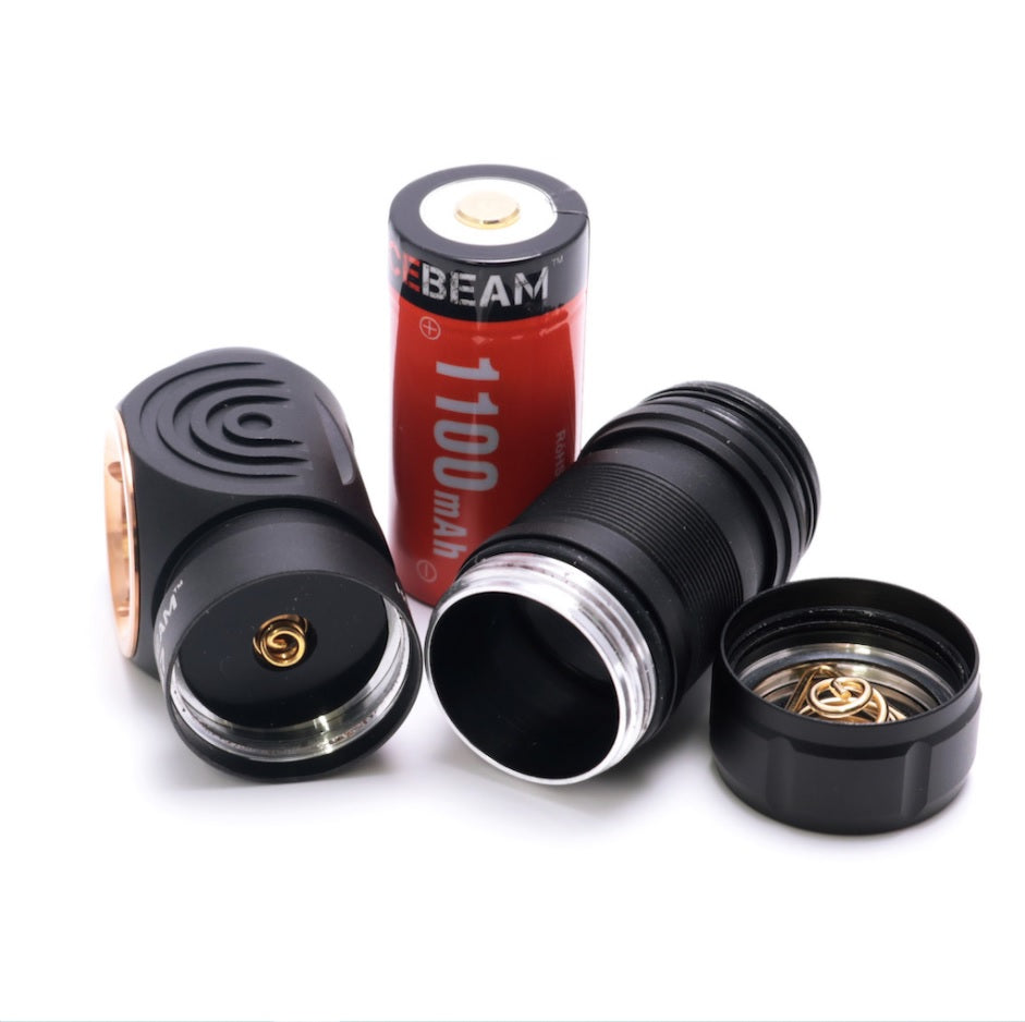 Components of Acebeam Multiple LED Choices Maximum Versatility headlamp is submersible for 2 meters