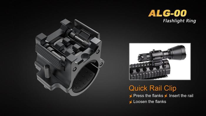 Fenix ALG-00 Flashlight Ring has precison machined and compact. has quick rail clip