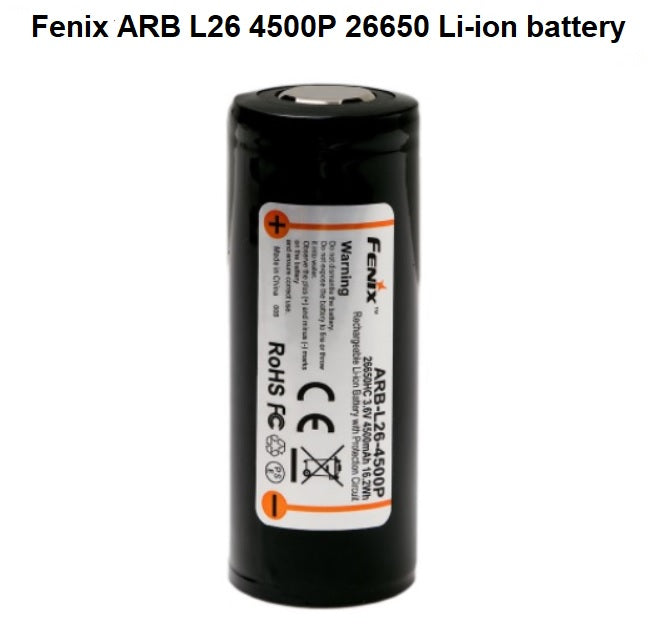 Fenix ARB L26 4500P 26650 Li-ion battery included
