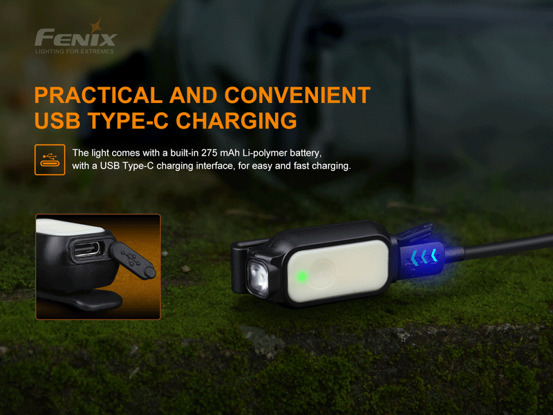 Fenix E-Lite 150 lumens Multipurpose super mini edc light is practical and convenient usb type c charging