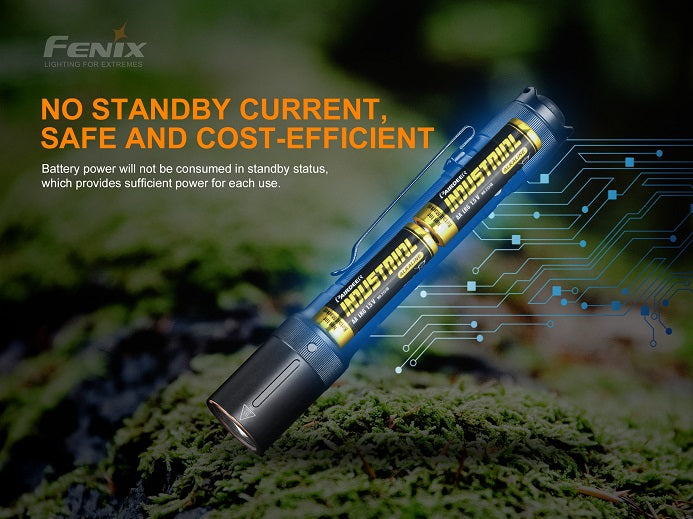 Fenix E20 V2.0 compact EDC flashlight with no standby current , safe and cost efficient.