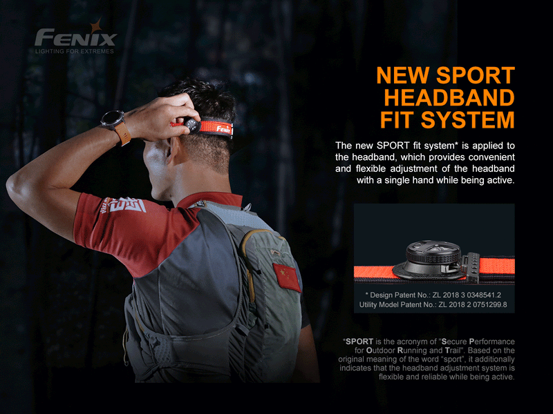 Fenix HL18R T Ultralight Trail Running Headlamp with new sport headband fit system.