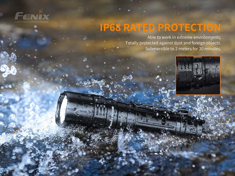 Fenix PD40R V2.0 Maximum 3000 lumens led flashlight has IP68 rtaed Protection