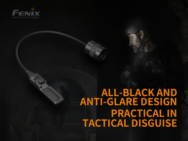 Fenix AER-02 Tactical Remote Pressure Switch has all black and anti-glare design and practical in tactical disguise.