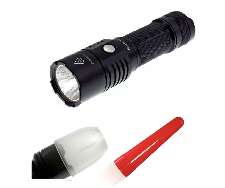 Fenix PD40 Flashlight with accessories.