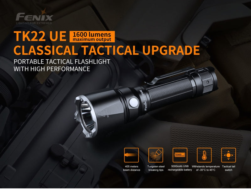 Fenix TK22UE classic tactical led flashlight with 1600 lumens