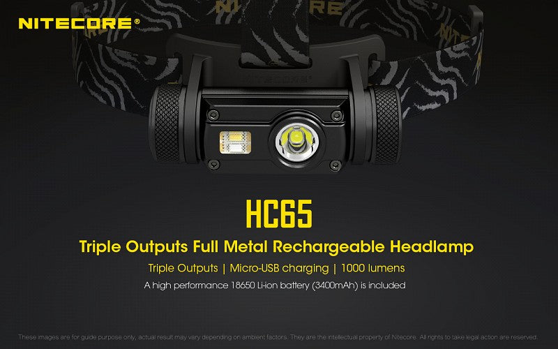 NITECORE HC65 1000 Lumen White / Red / High CRI USB headlamp