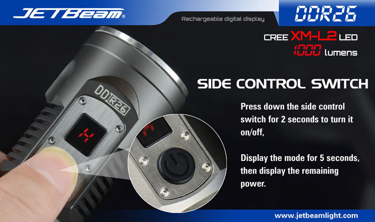 JETBeam DDR26 Cree XM-L2 LED Flashlight 1000 lumens