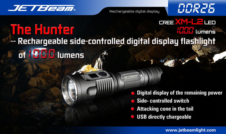 JETBeam DDR26 Cree XM-L2 LED Flashlight 1000 lumens