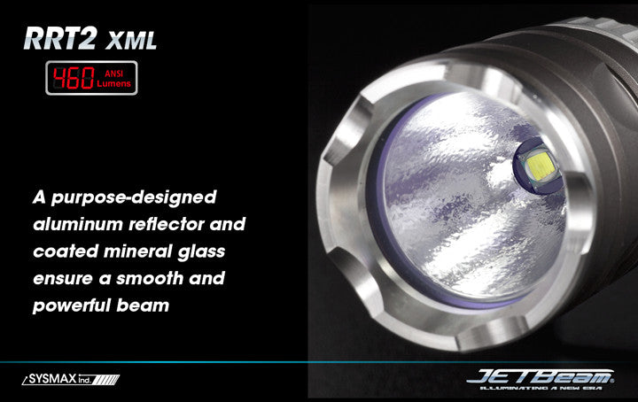 JETBeam RRT-2 LED Flashlight + Nitecore Micro-USB 2600mAh 18650 Rechargeable Battery