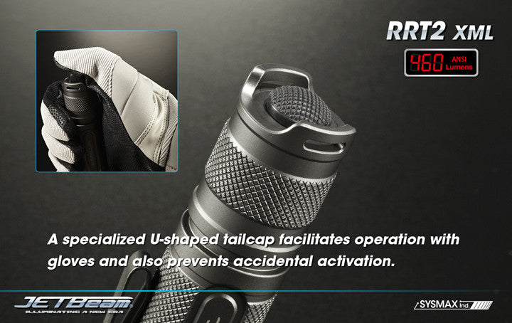 JETBeam RRT-2 LED Flashlight + Nitecore Micro-USB 2600mAh 18650 Rechargeable Battery