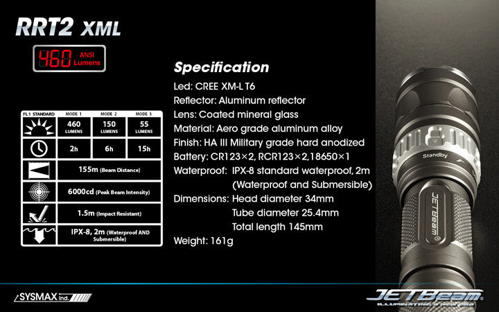 JETBeam RRT-2 XM-L Flashlight
