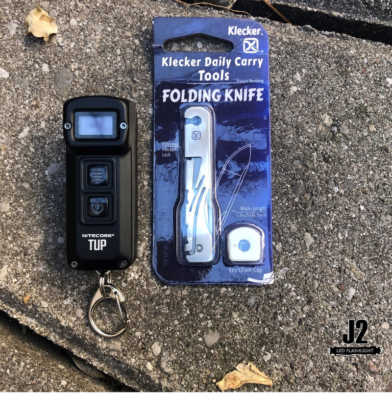 Klecker Folding Knife with Nitecore TUP Pocket LED Flashlight