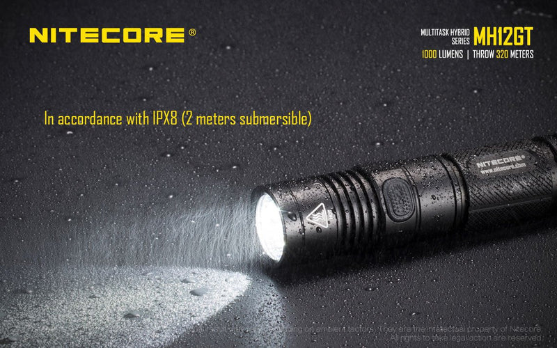 Nitecore MH12GT 1000 Lumen Long Throw USB Rechargeable led flashlight