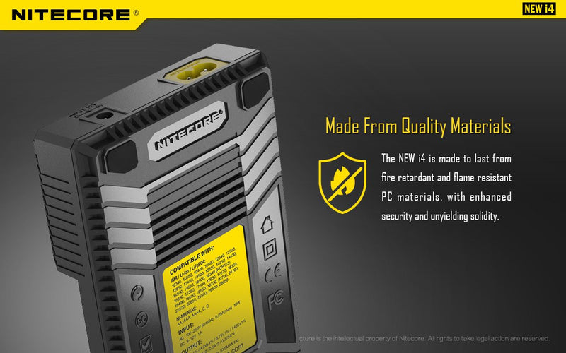 Nitecore i4 charger is made from quality materials.