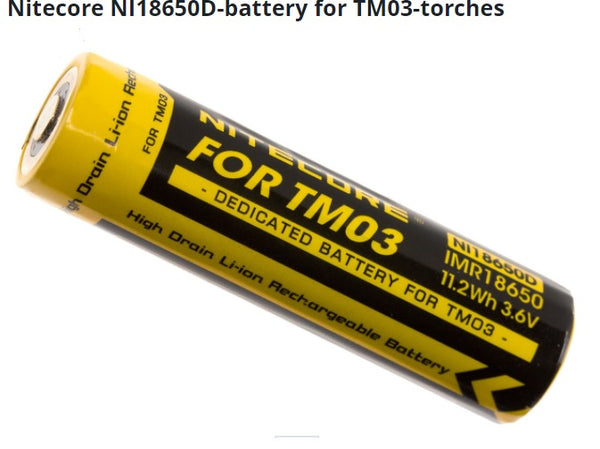Grab a backup battery for your TM03 flashlight and always have power whenever you need it!  Note: This battery is designed for use with the Nitecore TM03 only and can only be charged with Nitecore UM10 and UM20 chargers.