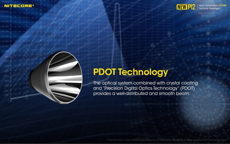 New P12 21700 Tactical Flashlight has PDOT technology.