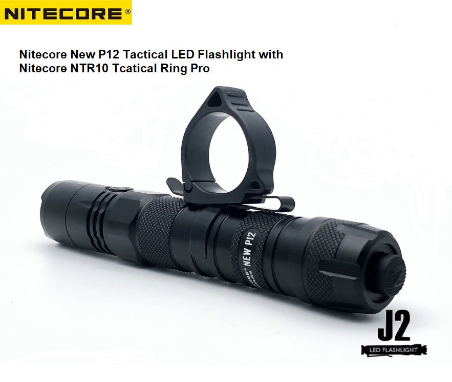 New P12 21700 Tactical Flashlight has a NTR10 Tactical RingPro included