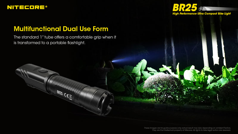 Nitecore BR25 High Performance Ultra Compact Bike Light with Multifunctional Dual Use Form