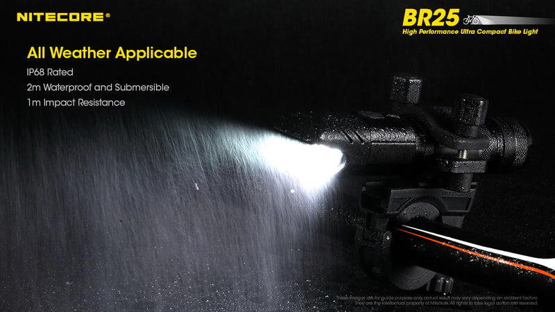 Nitecore BR25 High Performance Ultra Compact Bike Light with all weather applicable