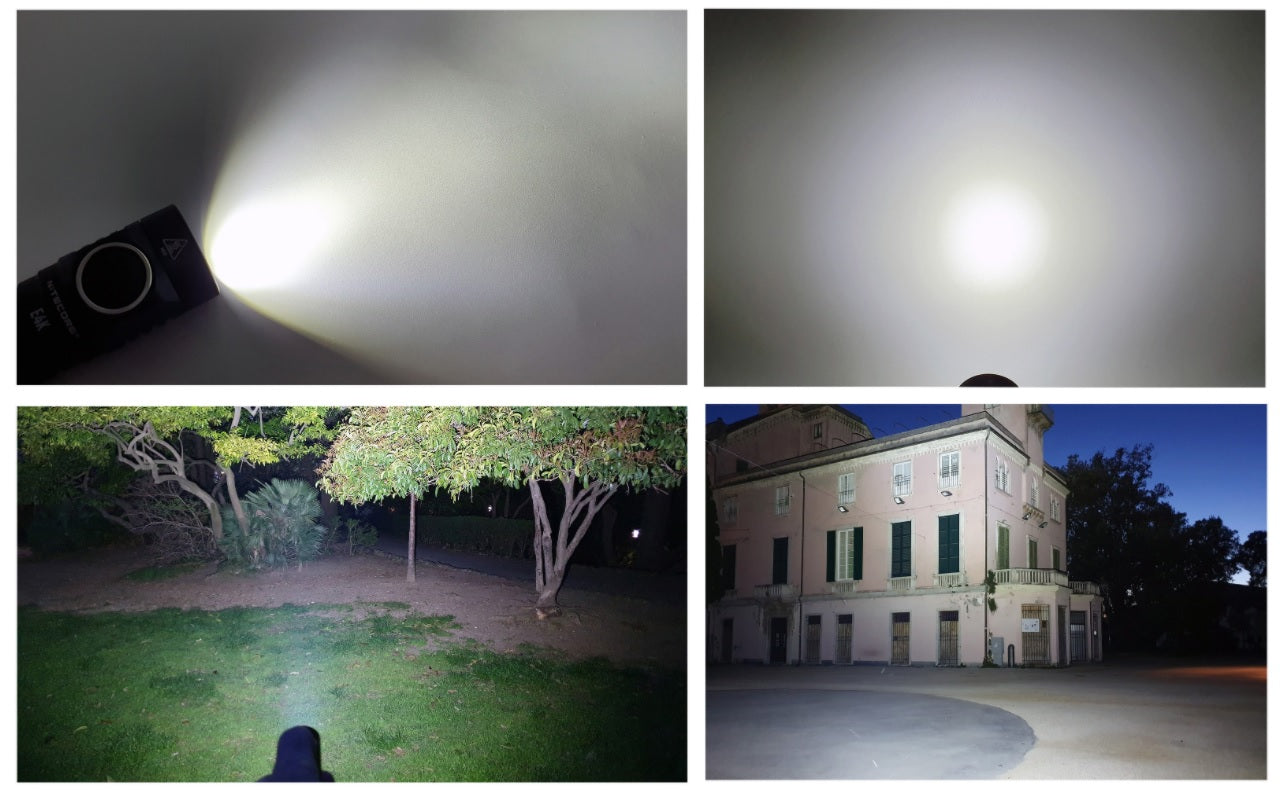 Beam Profile for NITECORE E4K Next Generation 21700 Compact EDC Flashlight.