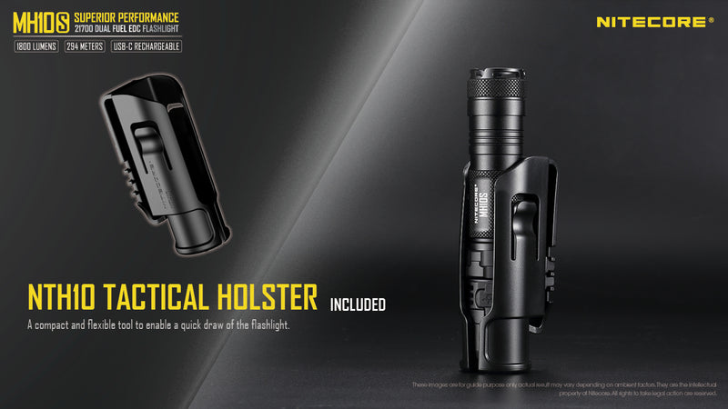 Nitecore MH10S Superior Performace LED Flashlight has NH10 Tcatical Holster included