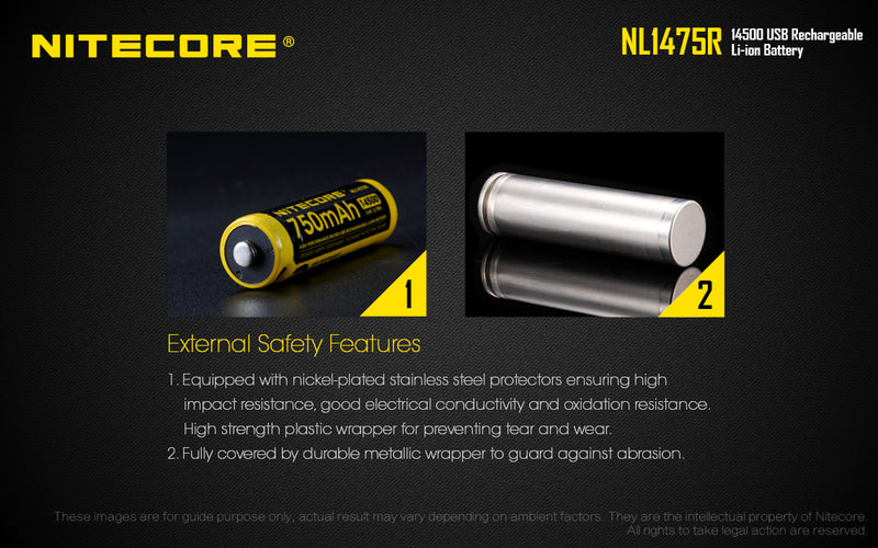 Nitecore NL1475R has external safety features at Nitecore Canada