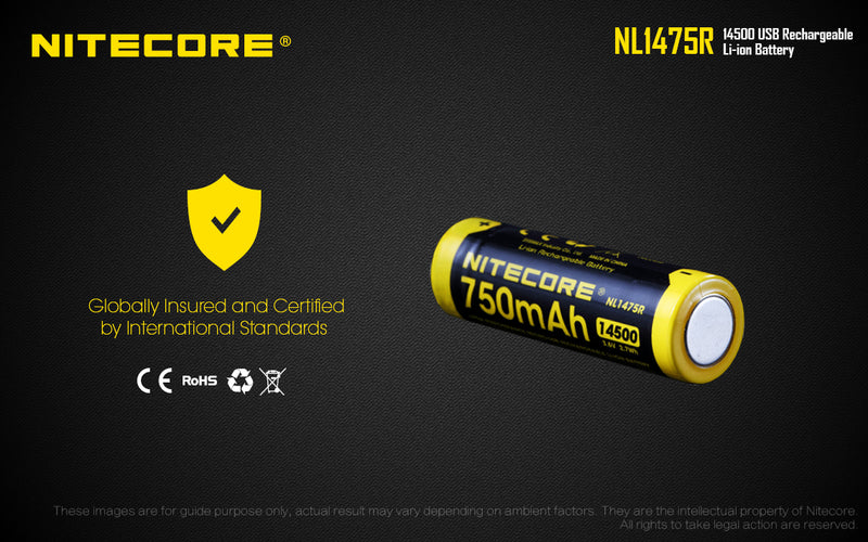 Nitecore NL1475R is global insured and certified by international standards