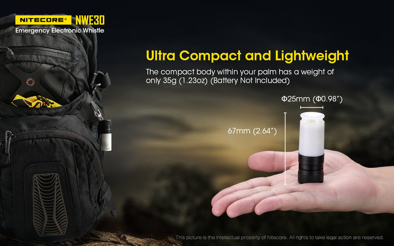 Nitecore NWE30 Emergency Electronic Whistle has Ultra Compact and Lightweight