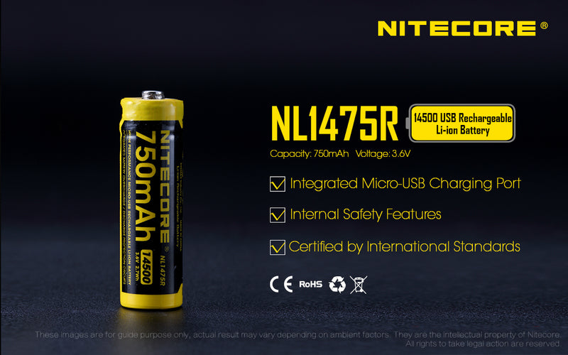 Nitecore Nl1475R USB Rechargeable Li-ion Battery