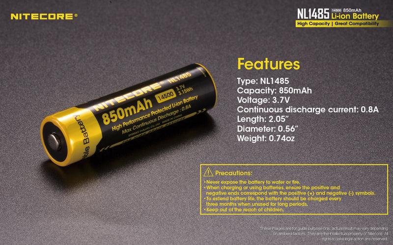 Nitecore Nl1485 Li-ion Battery 850 mah Nl1485 has many features.