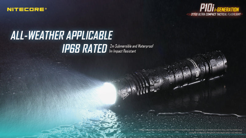 Nitecore P10i i Generation 21700 Ultra Compact Tactical Flashlight all weather applicable IP68 rated