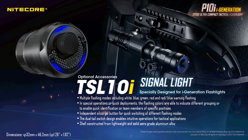 Nitecore P10i i Generation 21700 Ultra Compact Tactical Flashlight with optional accessories TSL10 i signal light