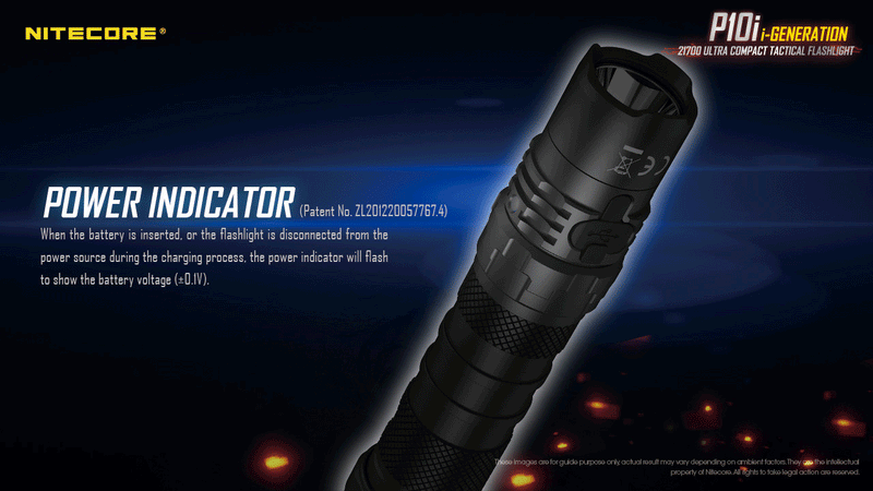 Nitecore P10i i Generation 21700 Ultra Compact Tactical Flashlight with power indicator